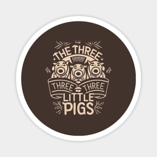 three little pig retro Magnet